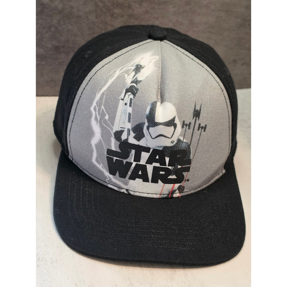 Star Wars First Order Stormtrooper Snapback Hat Black Grey Mens Cap